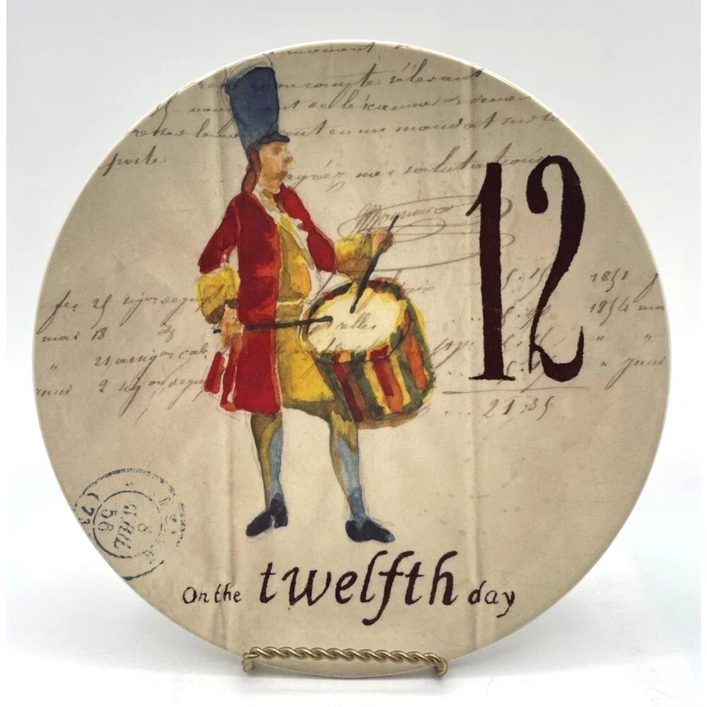 Williams Sonoma 12 Days Of Christmas Plate Salad Dessert 8.75